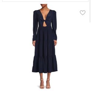 NWT: Saks Blue Cut Out Long Sleeve MIDI Dress